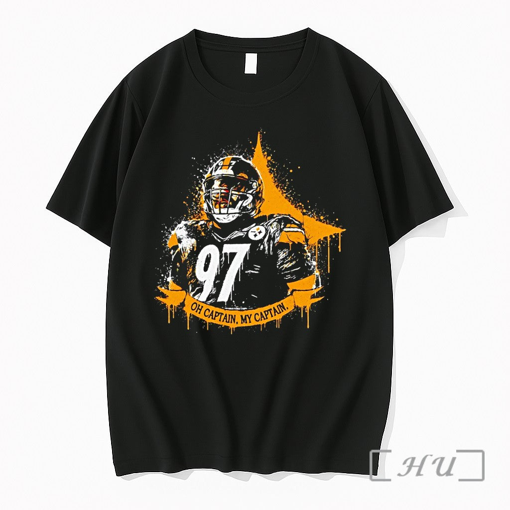 Officials Oh Captain My Captain Cameron Heyward 97 Pittsburgh Steelers Football 2026 Premium T Shirts