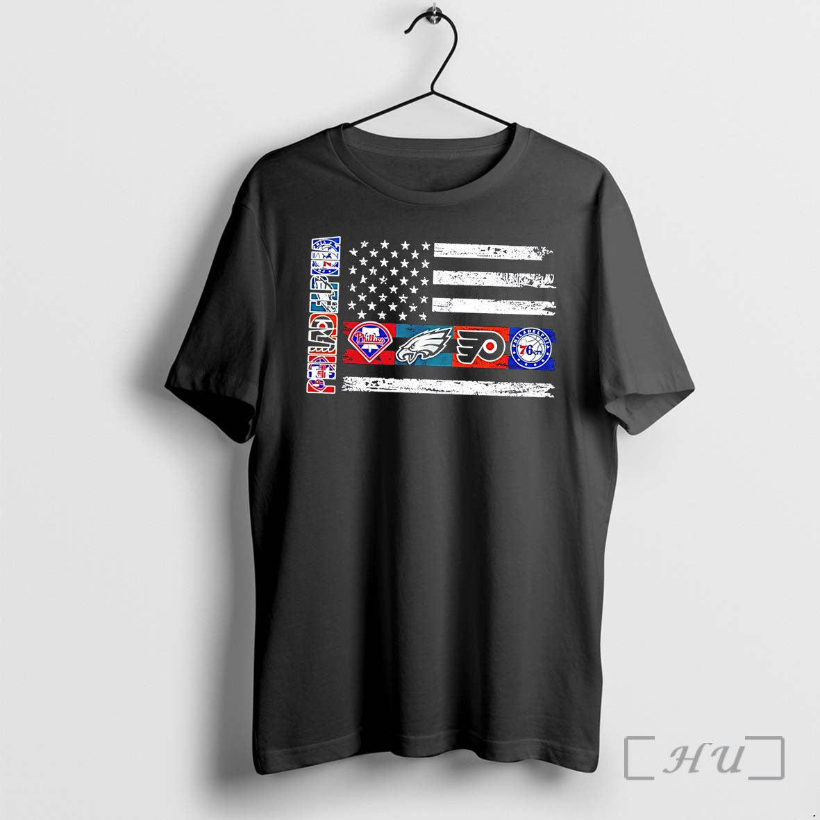 Officials Philadelphia Sports Teams Logos Flag Tee