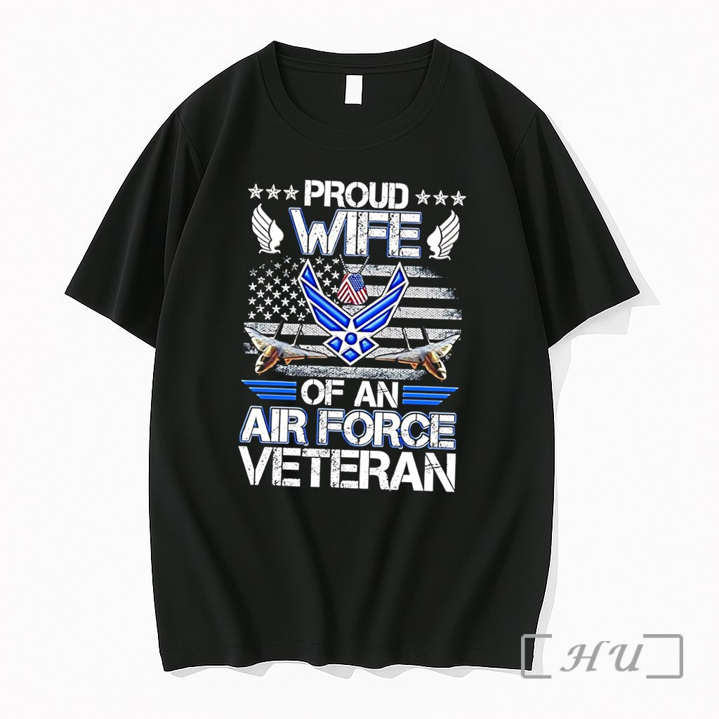 Officials Proud Wife Of An Air Force Veteran Flag Tee
