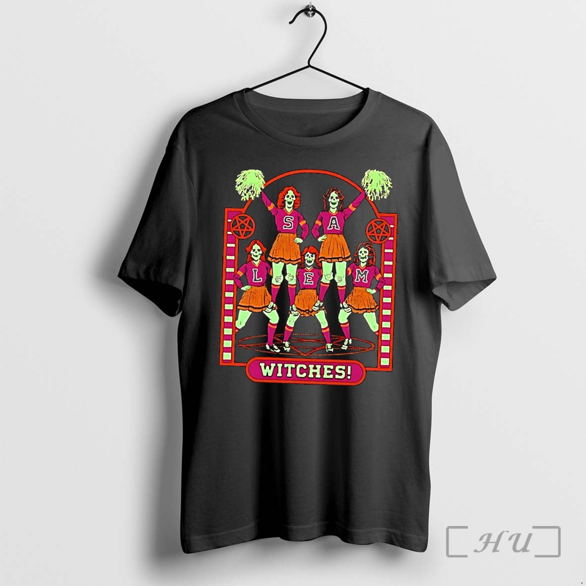 Officials Salem Witches Skeleton Cheerleader Pentagram Halloween 2026 Black