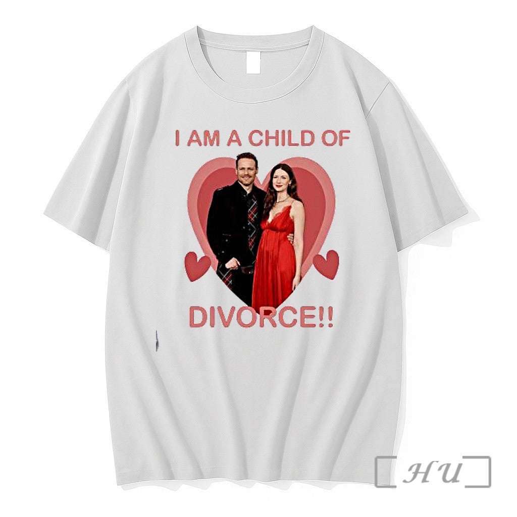 Officials Sam Heughan And Caitriona Balfe I Am A Child Of Divorce Premium T Shirts