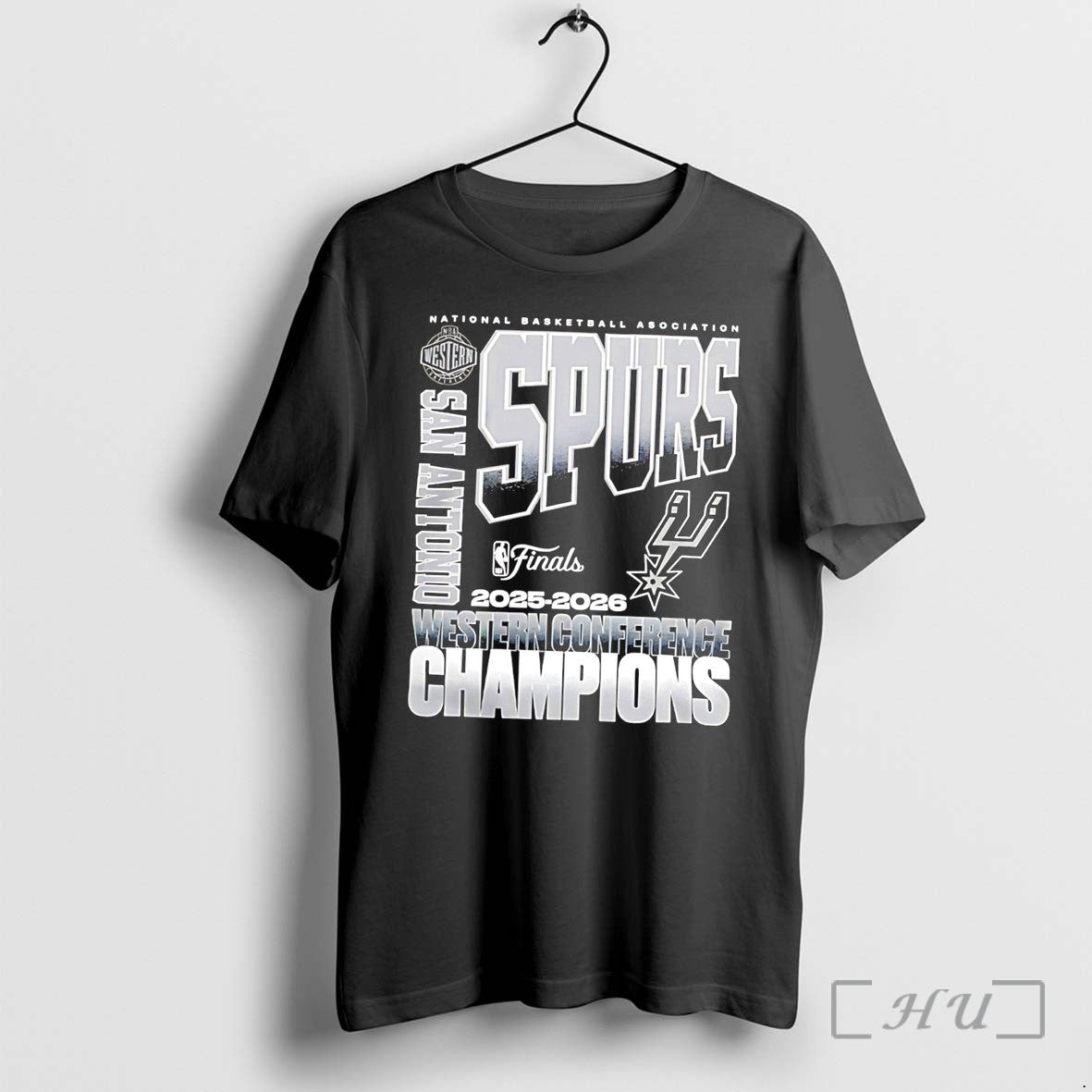 Officials San Antonio Spurs 2026 Nba Western Conference Champions Stacked Block Tee Premium T Shirts