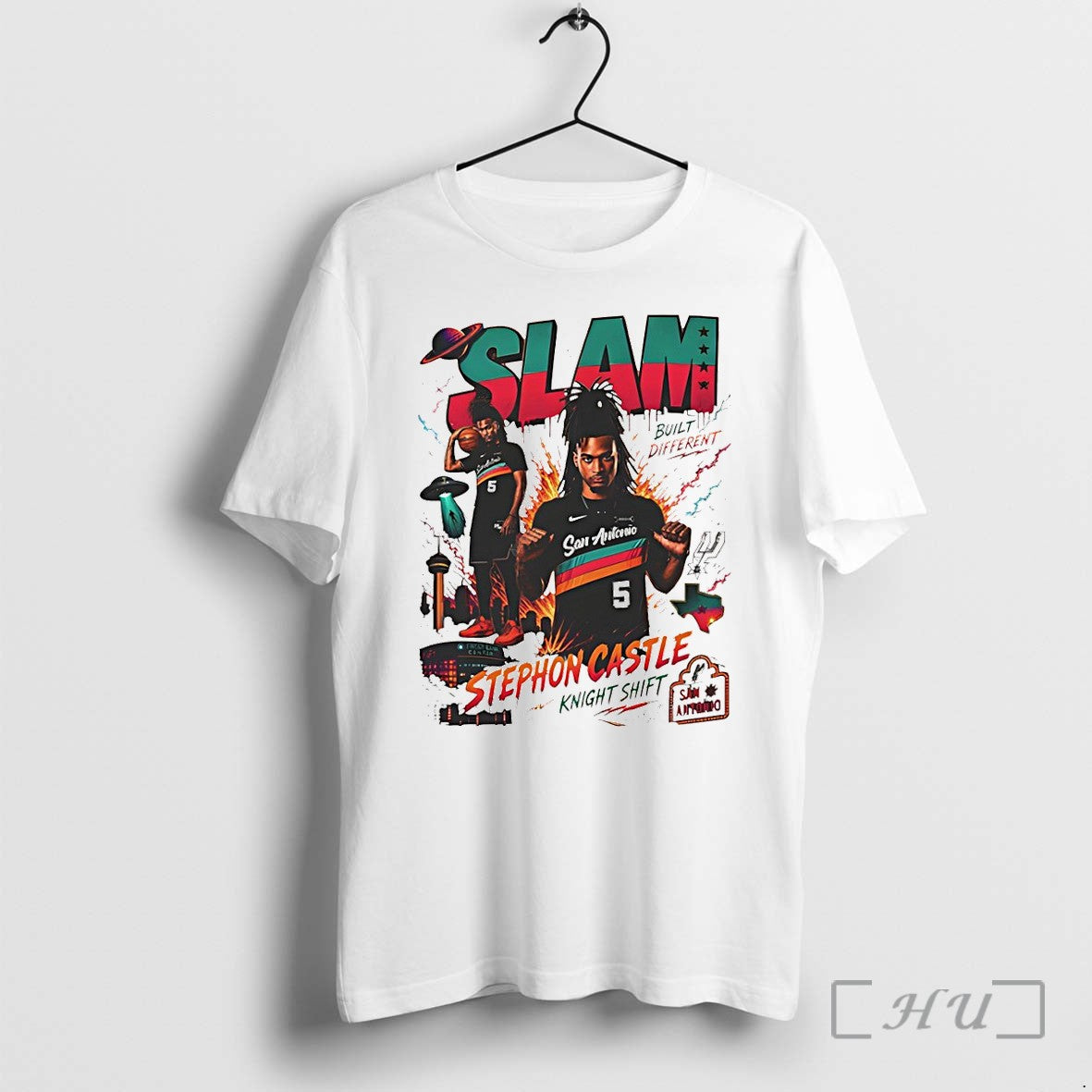 Officials Stephon Castle Knight Shift San Antonio Spurs Basketball Slam Built Different Premium T Shirts
