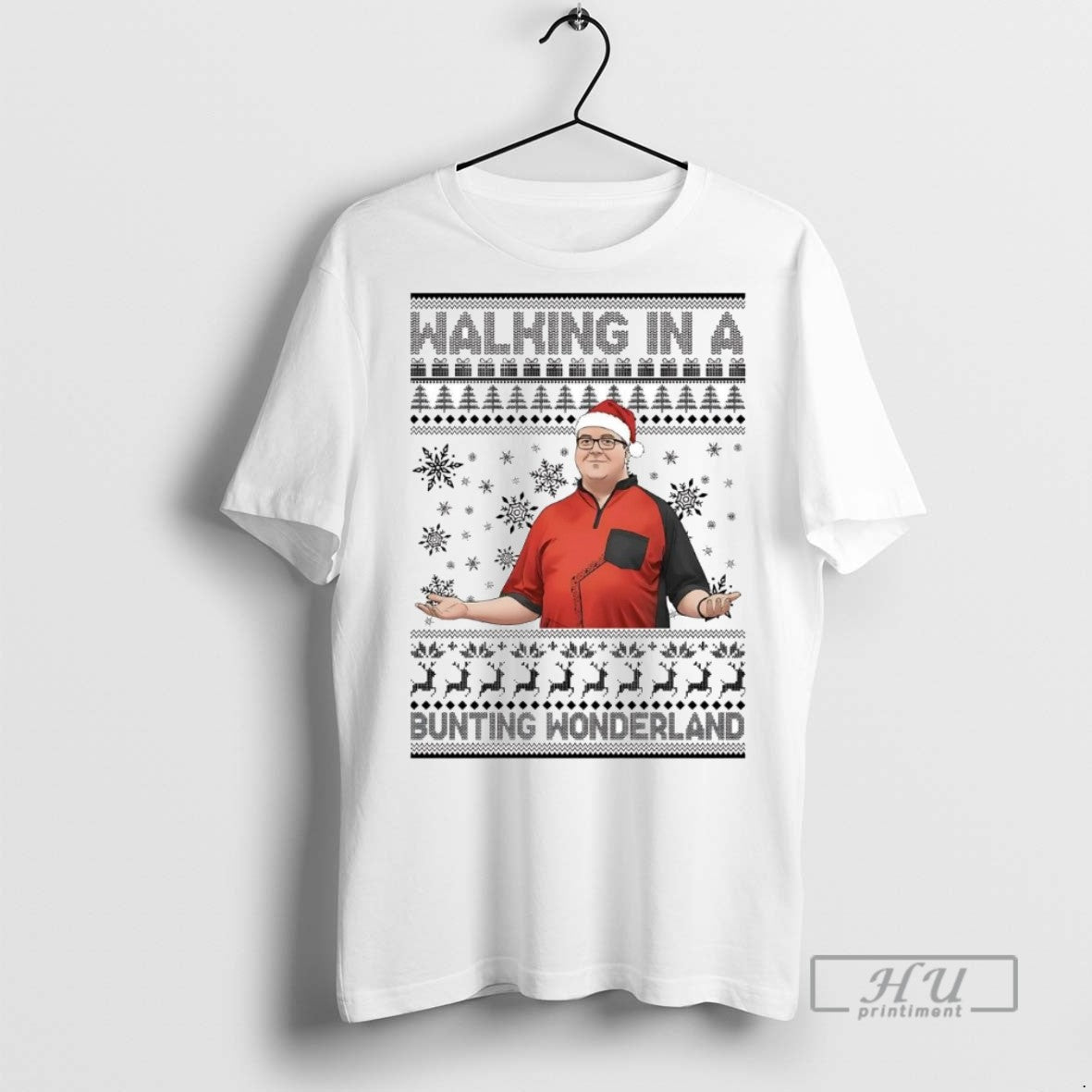 Officials Trending Stephen Bunting Walking In A Bunting Wonderland Christmas Graphic Tee Shirt Sweatshirt Hoodies