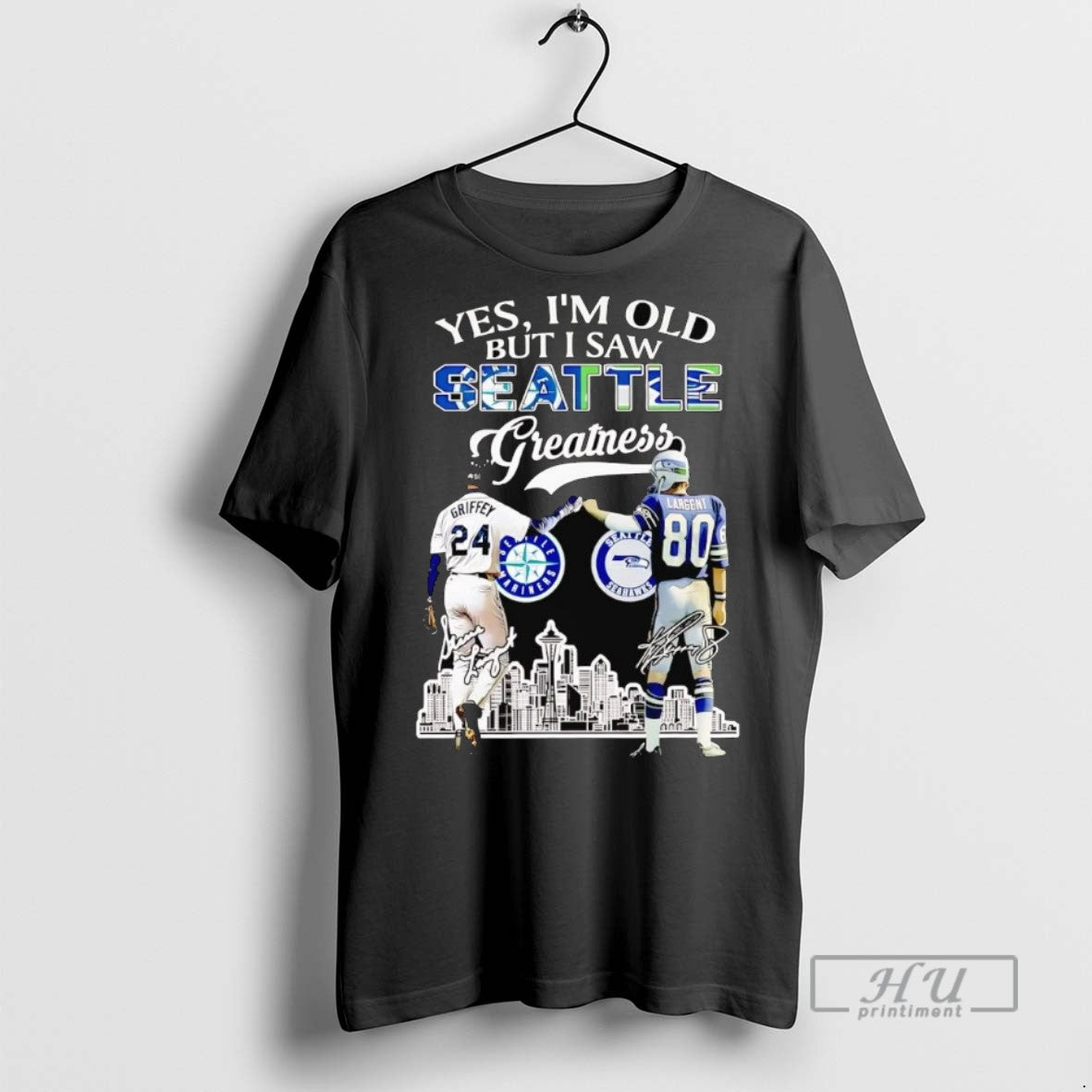 Officials Trending Yes Im Old But I Saw Seattle Greatness Griffey And Largent Graphic Tee