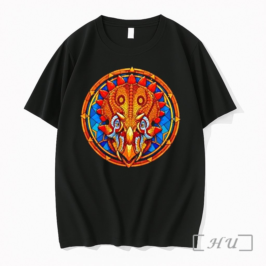 Officials Triceratops Dinosaur Head Stained Glass