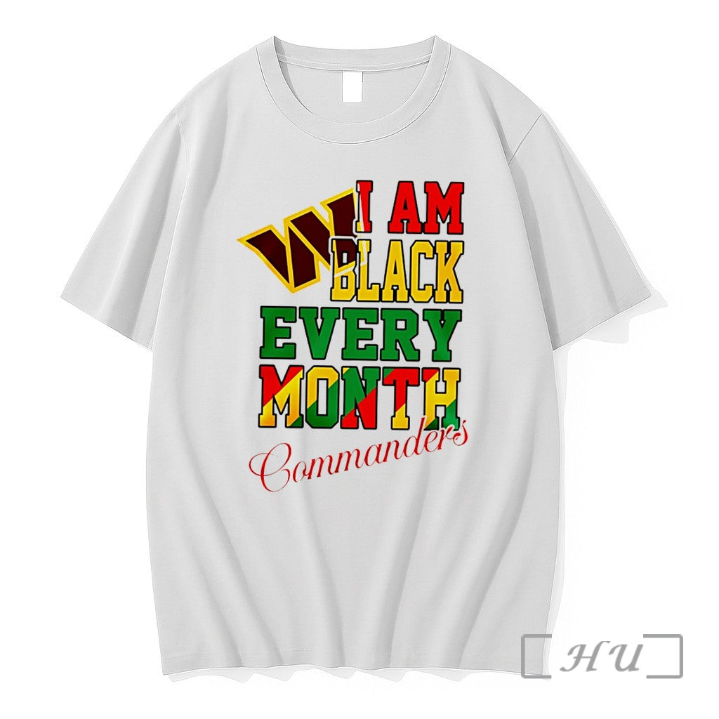 Officials Washington Commanders I Am Black Every Month Juneteenth Logo Tee Premium T Shirts Sweater
