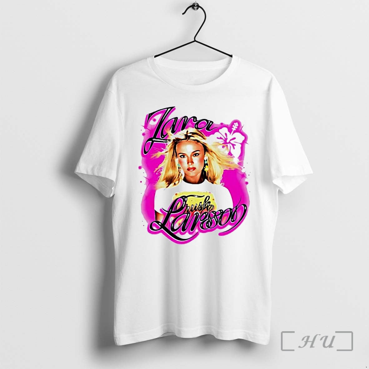 Officials Zara Larsson Crush Hibiscus Airbrush Pop Music Fan Summer 2026 White Premium T Shirts