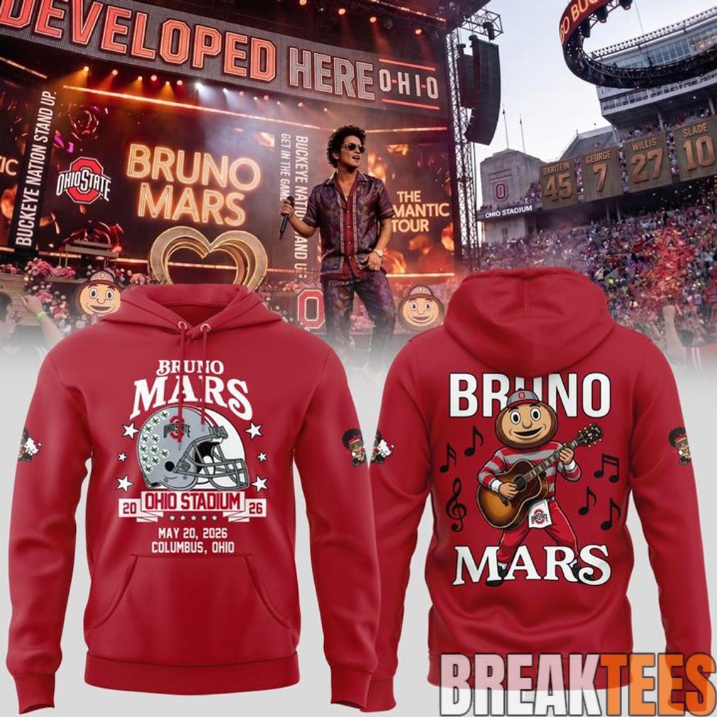 Ohio State Buckeyes x Bruno Mars The Romantic Tour At Ohio Stadium Hoodie