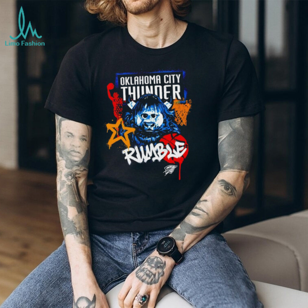 Oklahoma City Thunder Rumble Mascot Graffiti T Shirt