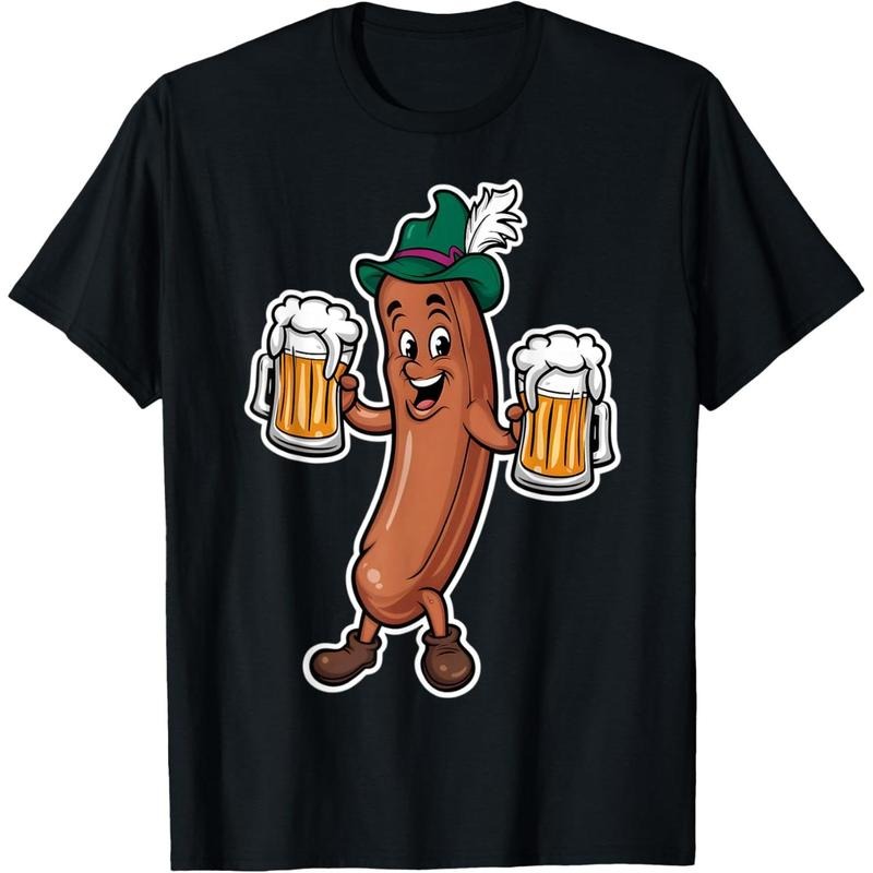 Oktoberfest Sausage Germany Lederhosen Bier Beer T-Shirt  made in us Hoodie, Sweatshirt | UrbanDripWear.com
