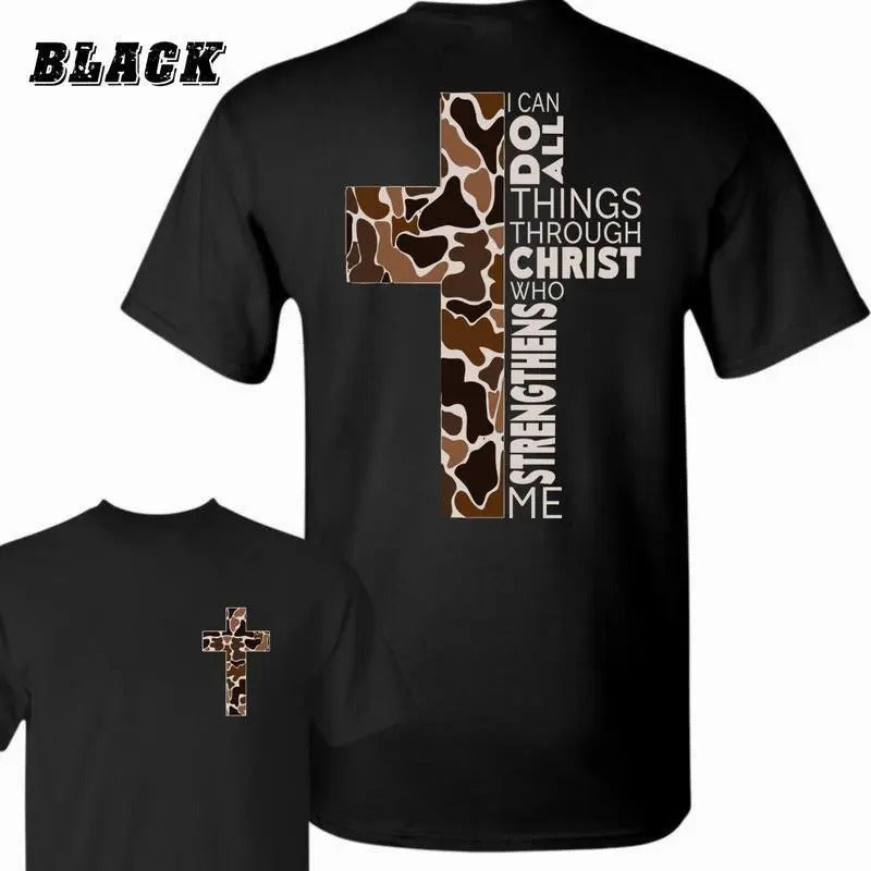 Old School Camo I Can Do All Things Through Christ T-Shirt Graphic Hoodie, Sweatshirt | UrbanDripWear.com