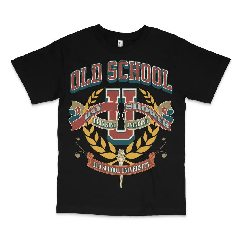 Old School University Custom Printed T-Shirt Hoodie, Sweatshirt | UrbanDripWear.com