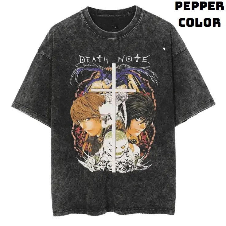 Old School Vintage Graphic Tees, Ryuk Tshirt, Death Note Shirts, Anime Clothing, Unisex Manga Anime Shirt Top Menswear...