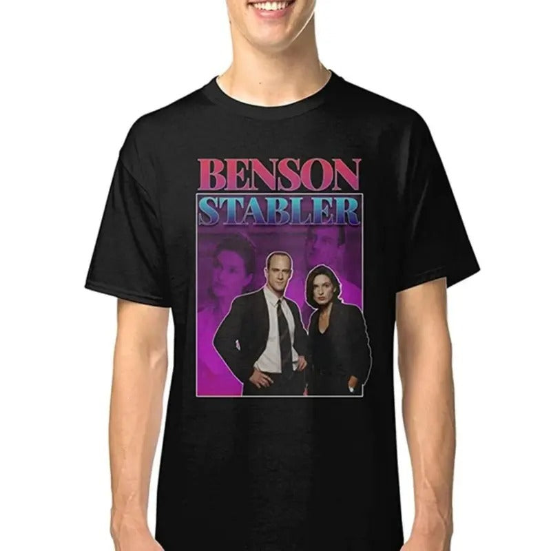 Olivia Benson & Elliot Stabler 90s Inspired Vintage Homage, BrendanRitchie-Shirts, Vintage graphic tee, gift for fan,...