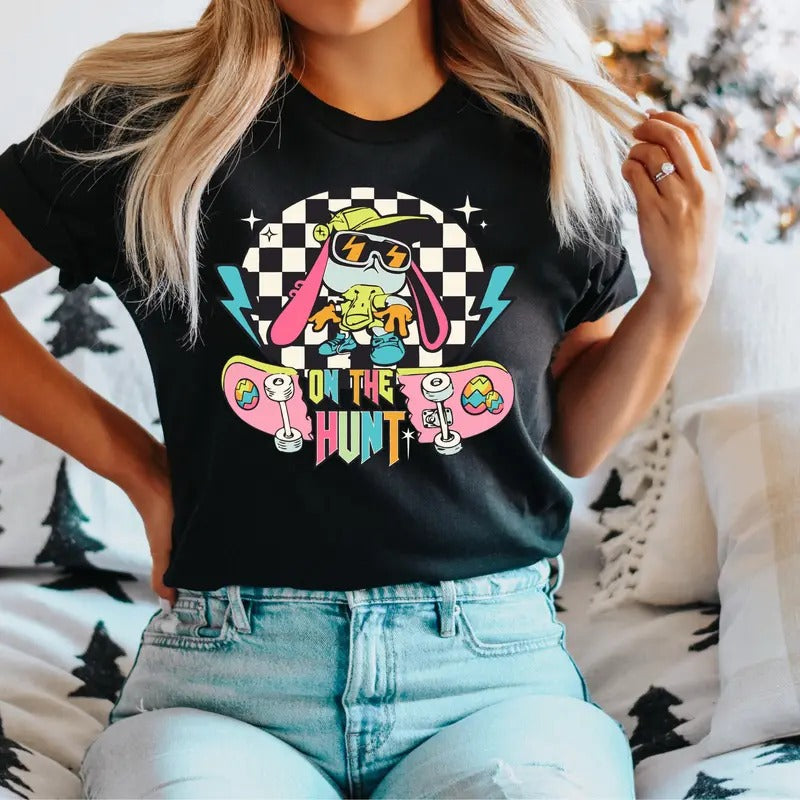 On The Hunt Easter T-Shirt, Easter Hunting Shirt, Easter Bunny Hunter Tee, Hunting Easter Gift Tee, Eater Egg Hunt Shirt,...