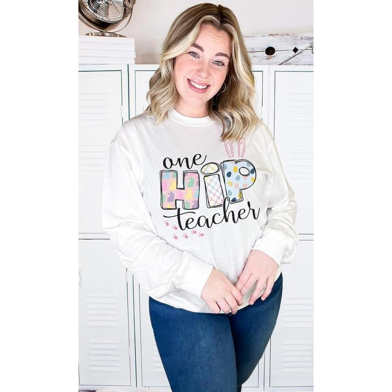 One Hip Teach Easter Long Sleeve T-Shirt Hoodie, Sweatshirt | UrbanDripWear.com