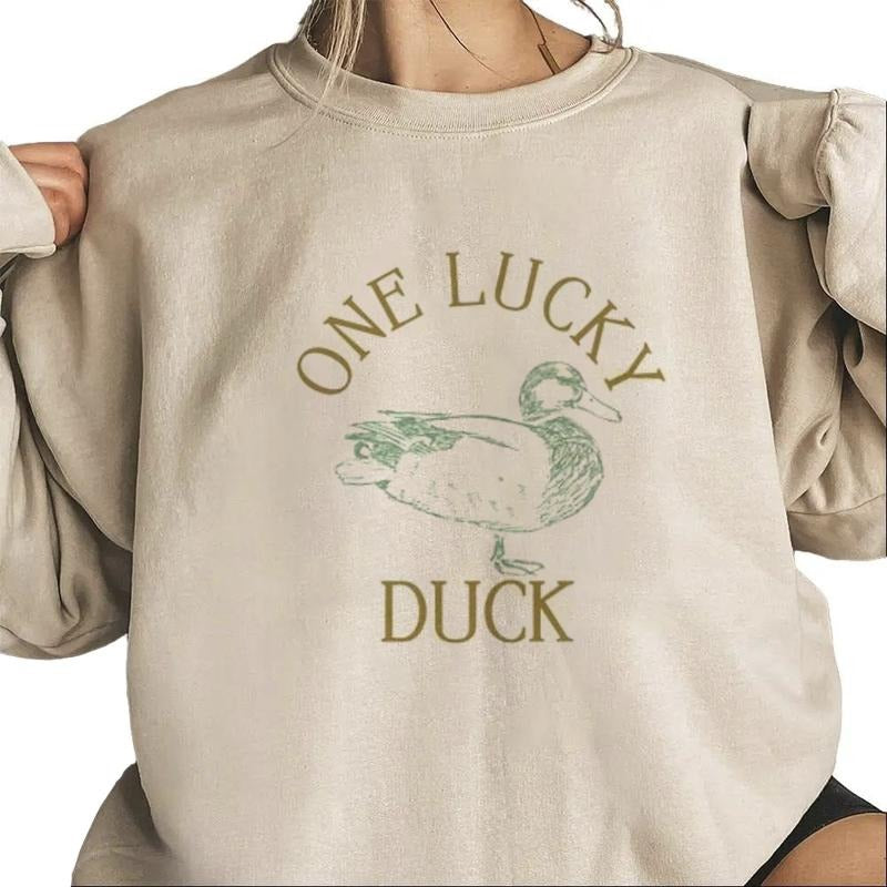 One Lucky Duck Birthday Sweatshirt Lucky Duck Shirt Hunting Duck Unisex Hoodie | UrbanDripWear.com