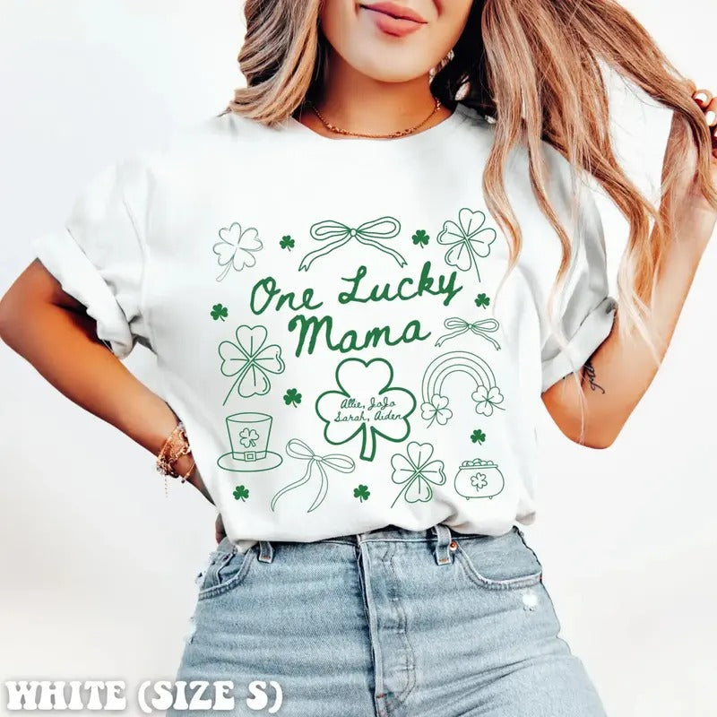 One Lucky Mama Tee Shirt, St Patricks Day Mom Shirt, St Patty Mama Sweatshirt, Saint Patrick Mommy Tee, Irish Mom...