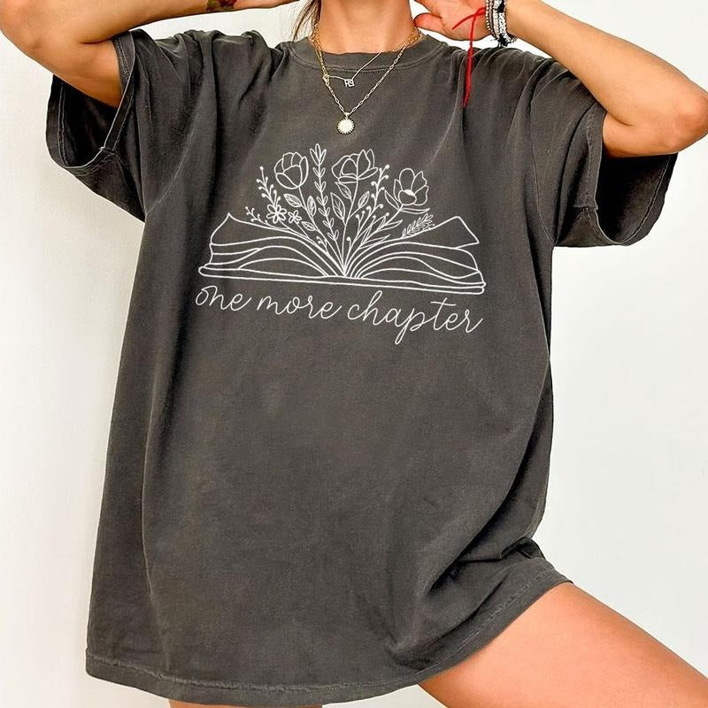One More Chapter Shirt, Funny Reading Shirt, Book Shirt, Librarian Gifts for Her, Read Shirt For Women, Book Lover Tee,...