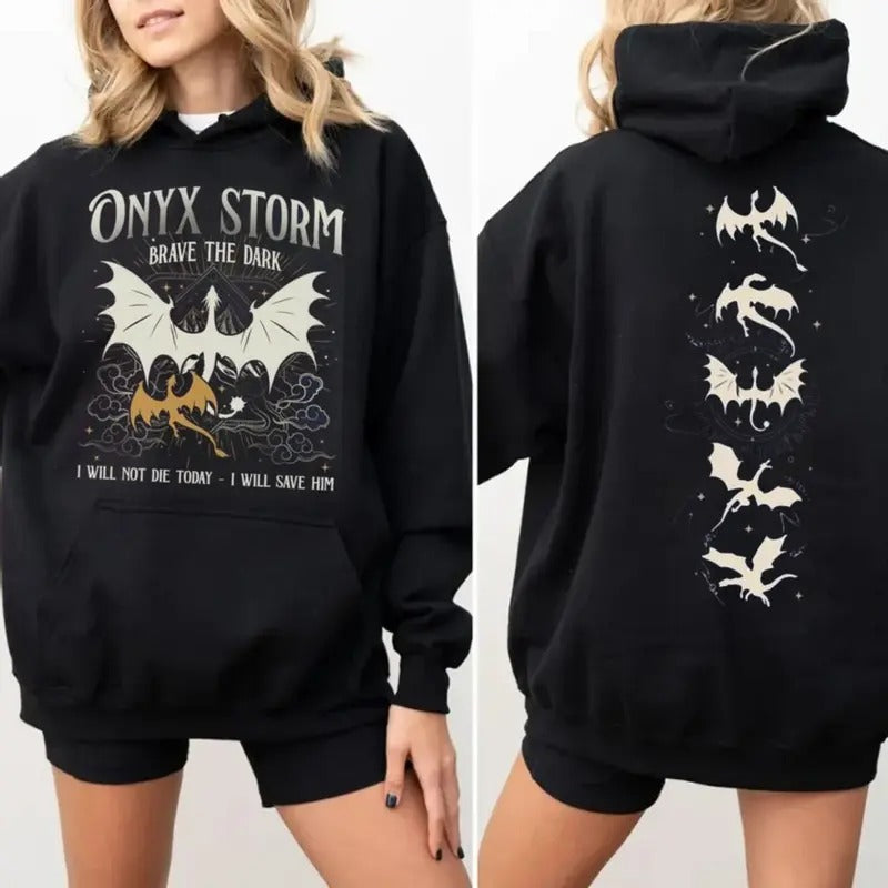 Onyx Storm Sweatshirt, Dragon Rider Shirt, Fourth Wing Hoodie, Basgiath War College, Fantasy Readers Tshirt, Brave The...