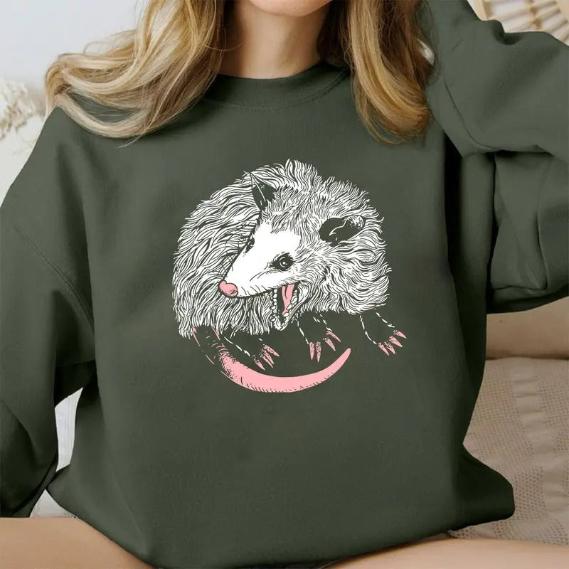 Opossum Sweatshirt, Opossum Lover Shirt, Cute Sweatshirt, Fall Oversized Hoodies | UrbanDripWear.com