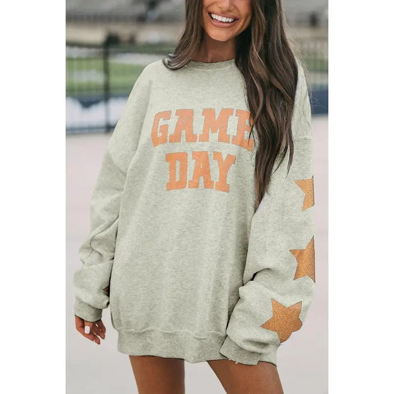 Orange 'Game Day' Stars Sweatshirt T-Shirts, Hoodie | UrbanDripWear.com
