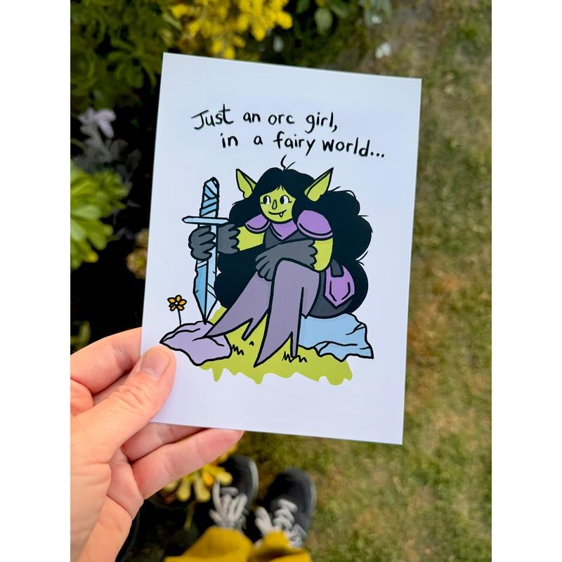 Orc Girl Fairy World Print 5x7 inkjet on archival matte paper.