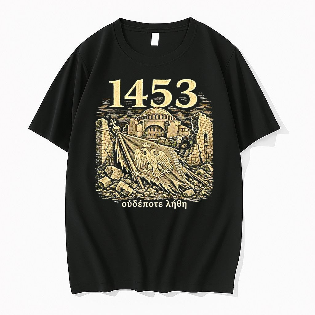Original 1453 Fall Of Constantinople Byzantine Eagle Never Forget Tshirts Jpg