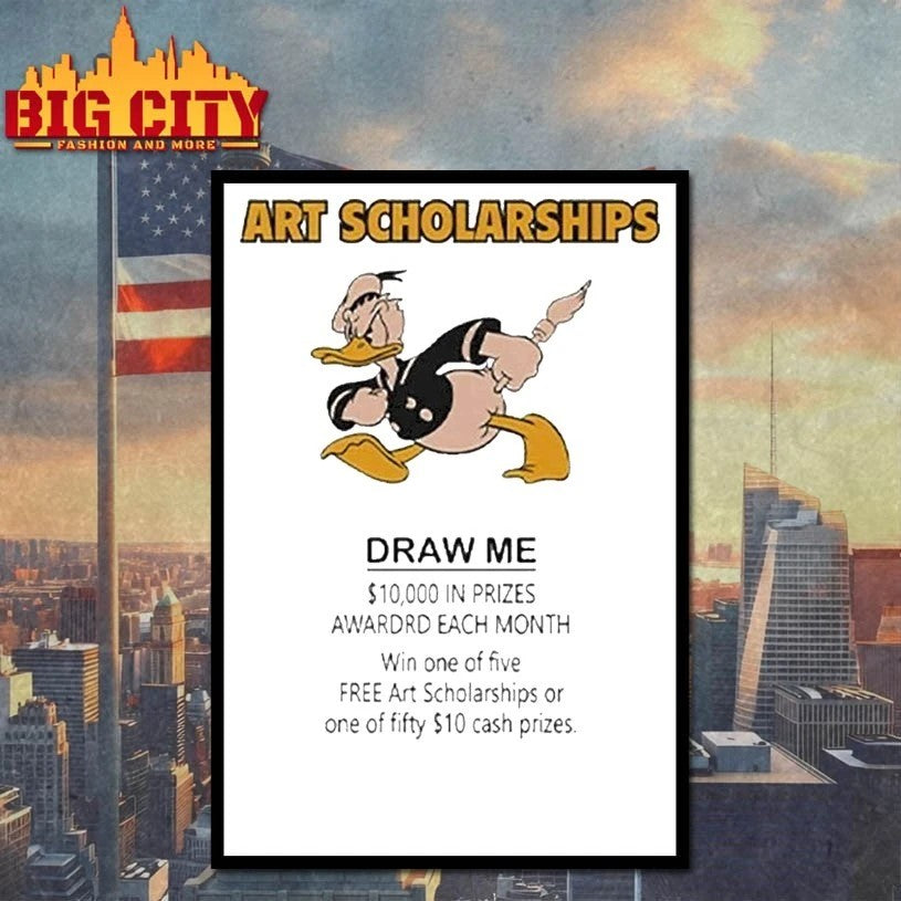 Original Art Scholarships Draw Me Vintage Cartoon Duck T-Shirt