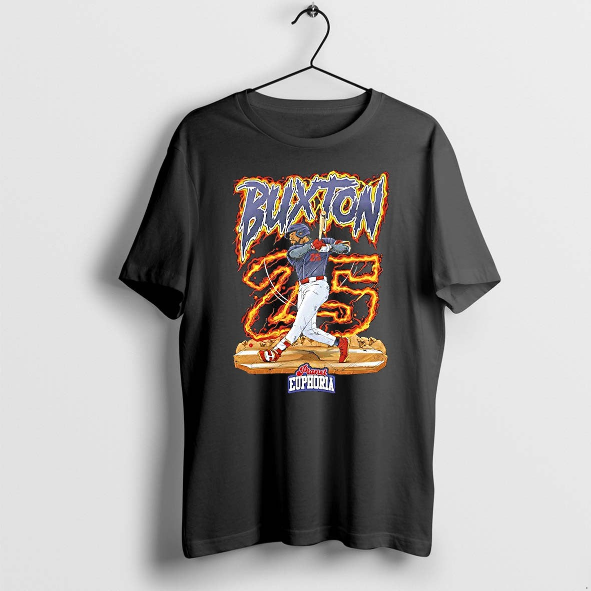 Original Byron Buxton 25 Minnesota Twins Slugger Swing Flame Comic Tshirts Jpg