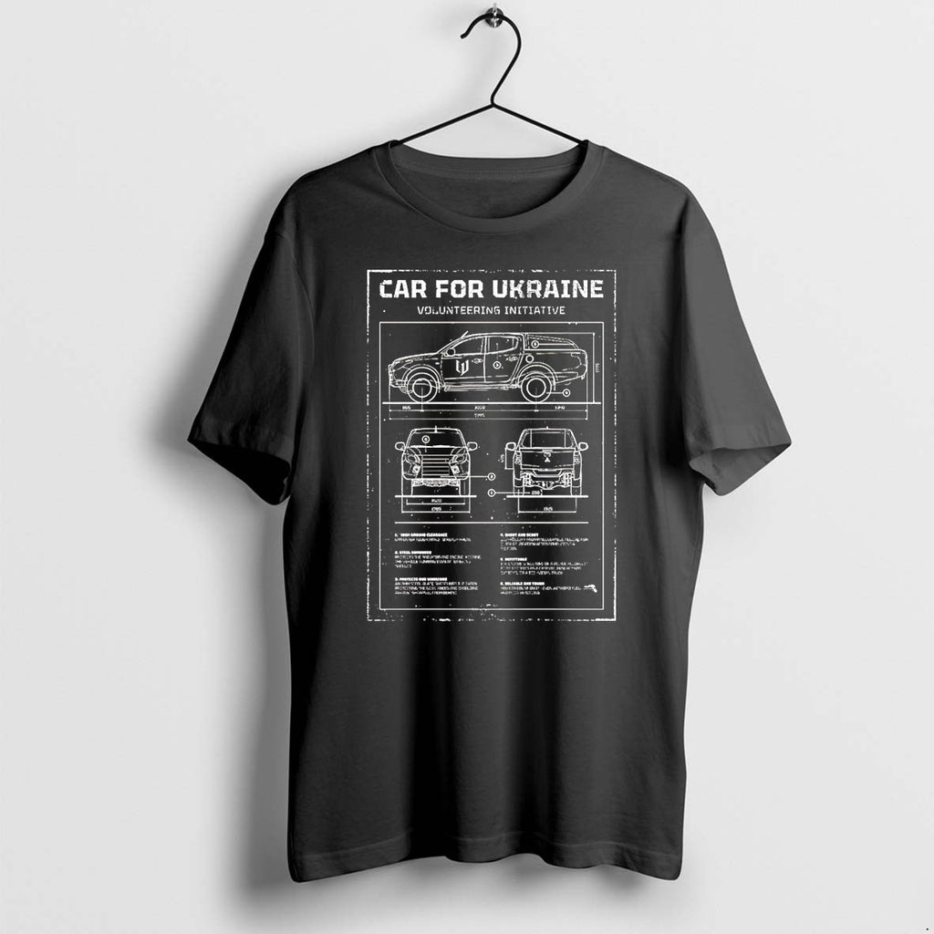 Original Car For Ukraine Volunteeringinitiative Blueprint Pickup Truck Tshirts