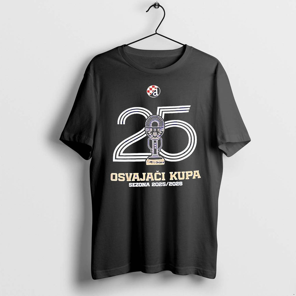 Original Dinamo Zagreb 25th Anniversary Hns Cup Winners 2025 2026 Soccer Trophy Tshirts