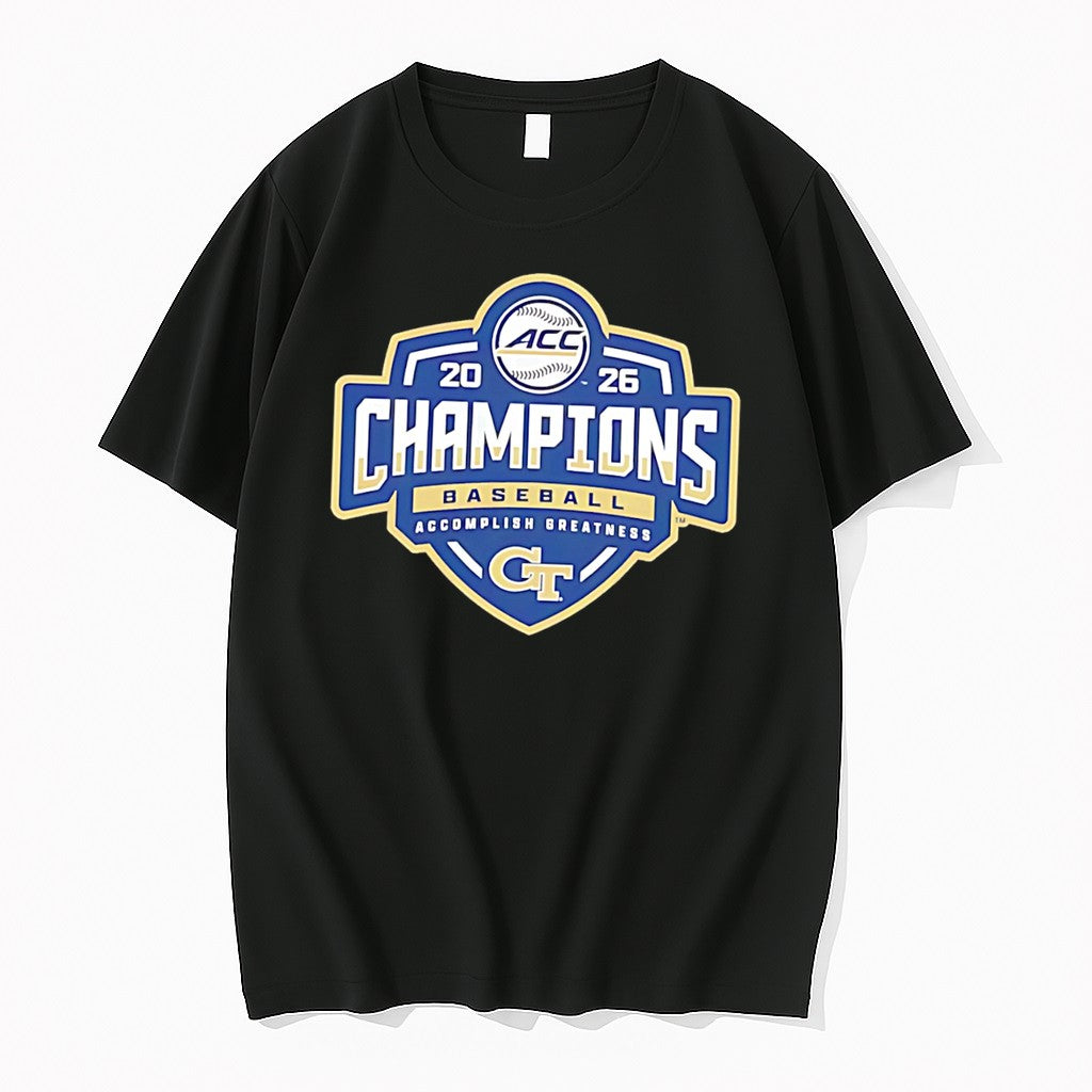 Original Georgia Tech Yellow Jackets 2026 Acc Baseball Tournament Champions Locker Room Tee Tshirts
