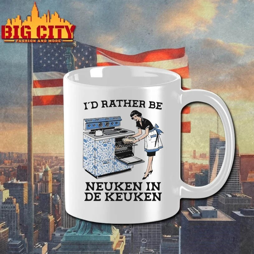 Original I’d Rather Be Neuken In De Keuken T-Shirt