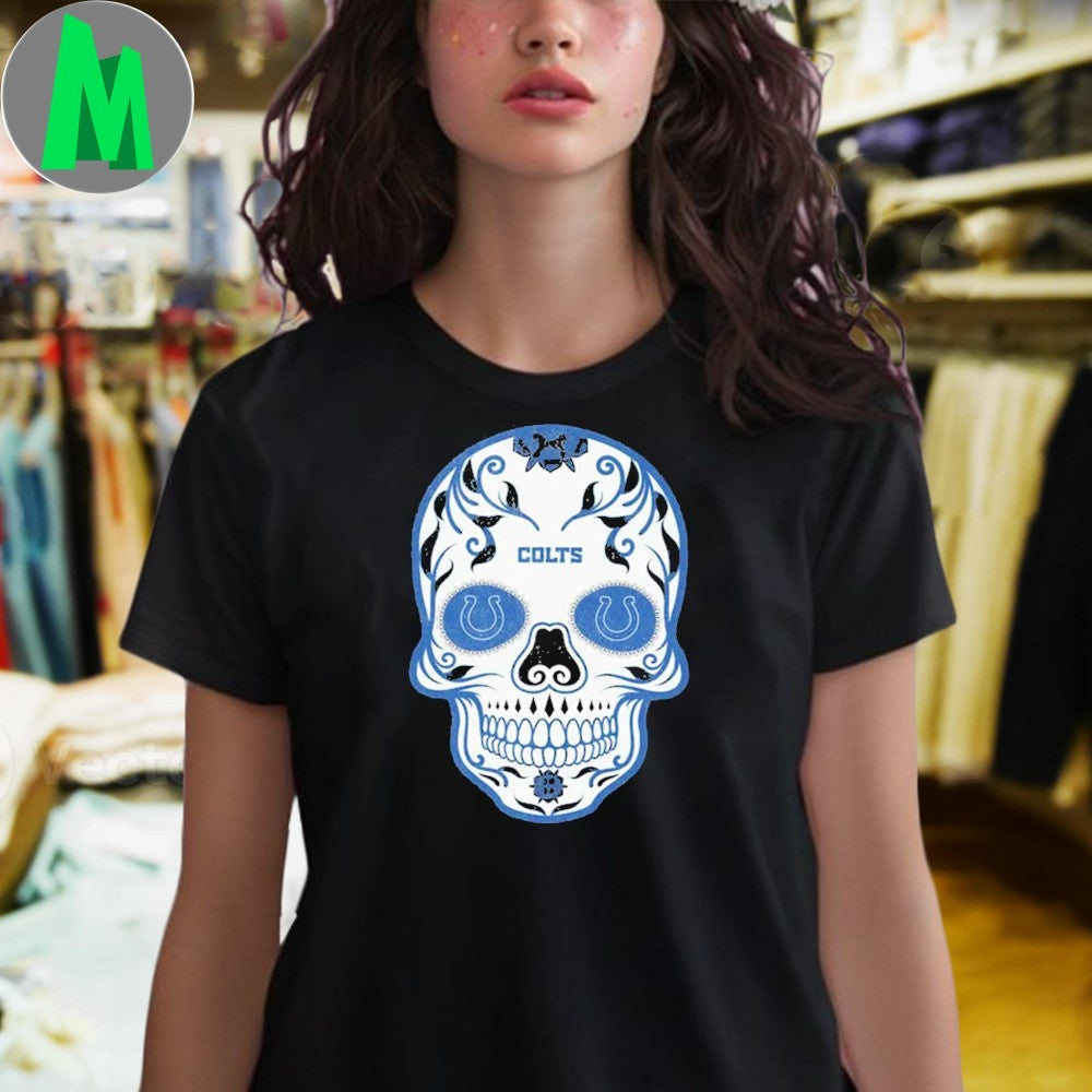 Original Indianapolis Colts Skull Printed Shirt