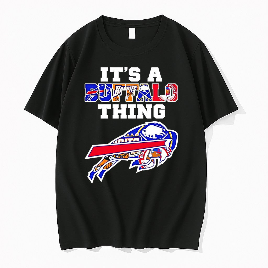 Original Its A Buffalo Thing Buffalo Bills Sabres Bandits Bisons Mashup Logos Tshirts