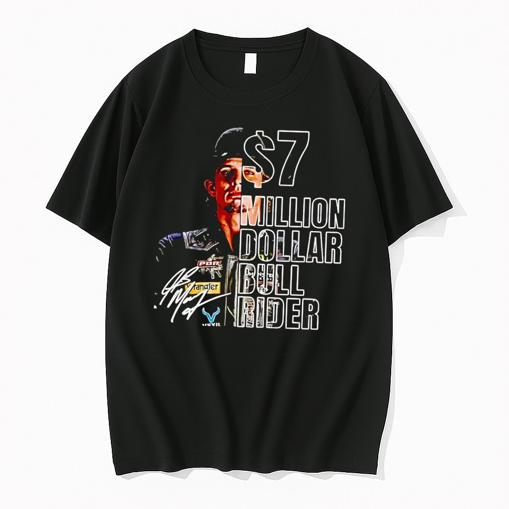 Original J B Mauney Pbr 7 Million Dollar Bull Rider Black Tshirts Jpg