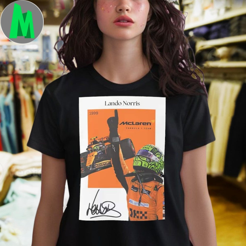 Original Lando Norris McLaren F1 Celebration Graphic Black T-Shirt