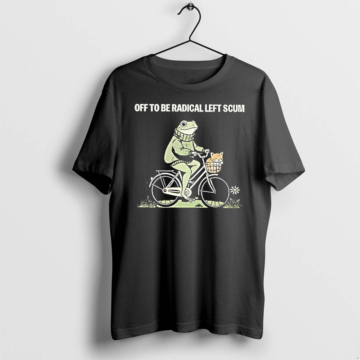 Original Off To Be Radical Left Scum Frog Riding Bike Cat Tshirts Jpg