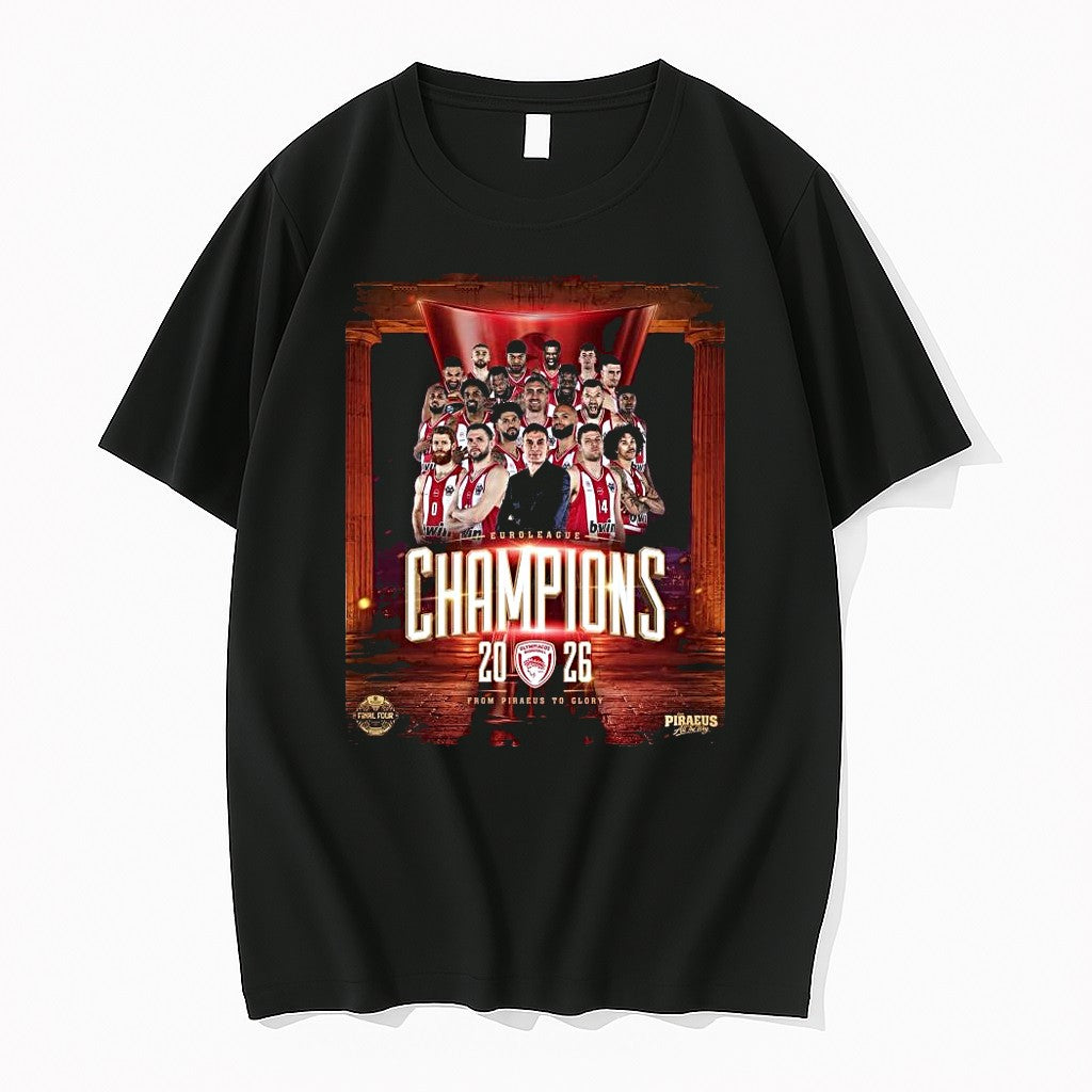 Original Olympiacos B C Euroleague Champions 2026 From Piraeus To Glory 1 Tshirts