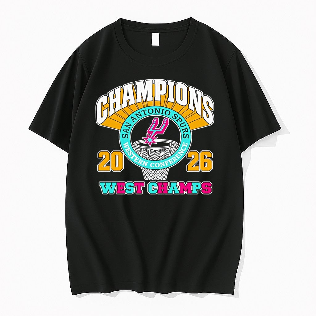 Original Retro San Antonio Spurs Basketball 2026 Spurs Western Conference Tshirts