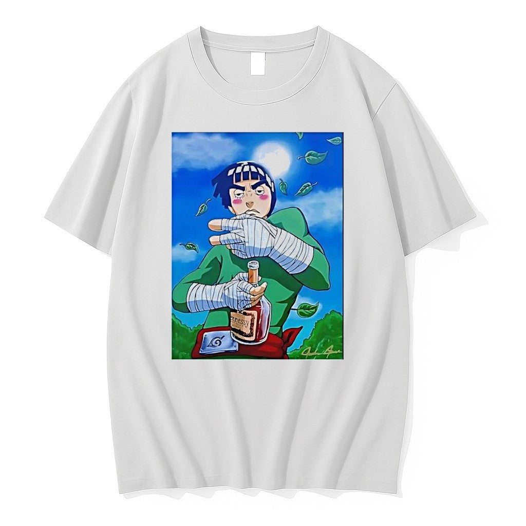 Original Rock Lee Drink Hennessy Wine Naruto White Tshirts Jpg