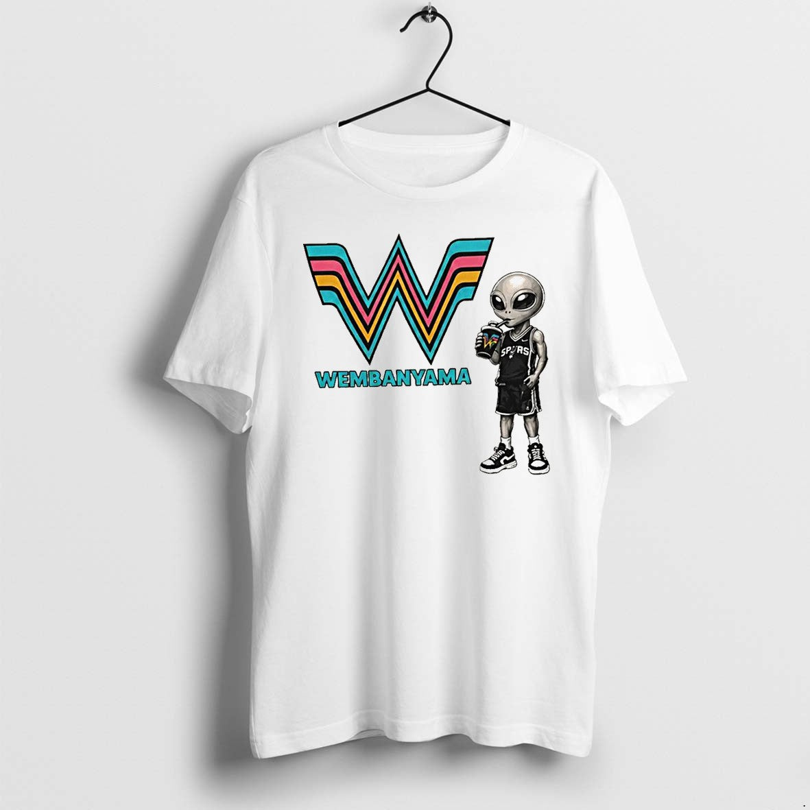 Original San Antonio Spurs Style Alien Wembanyama Drinking Tshirts Jpg