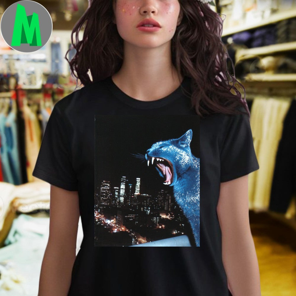Original Super Rare Stephan Vasement Blast Giant Glitter Cat City Attack T-Shirt