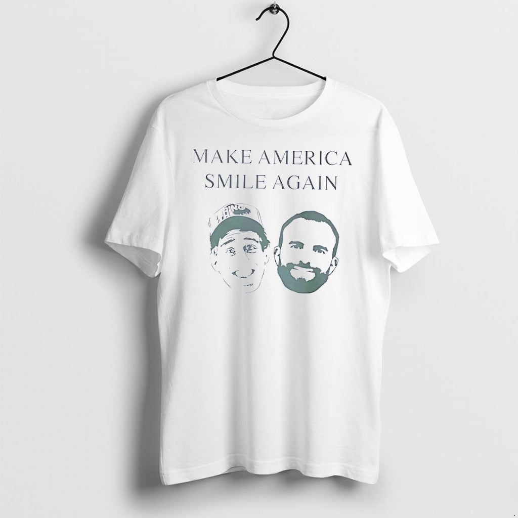 Original Tanner Smith And Connor Tomlinson Make America Smile Again White Tshirts