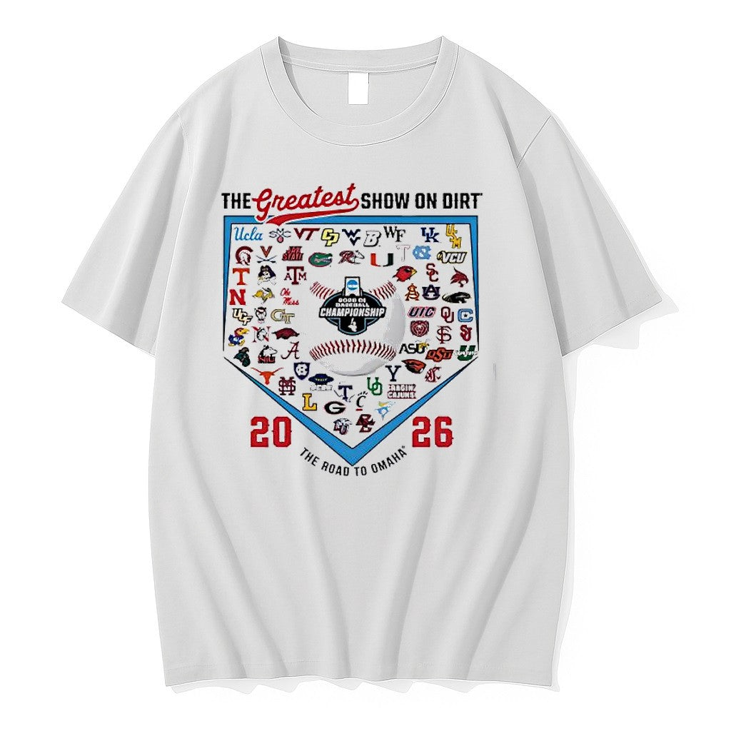 Original The Greatest Show On Dirt 2026 Mens College World Series 64 Team Tshirts