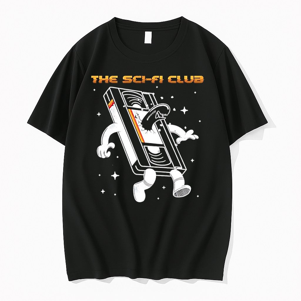 Original The Sci Fi Club Retro Vhs Tape Alien Monster Tshirts Jpg