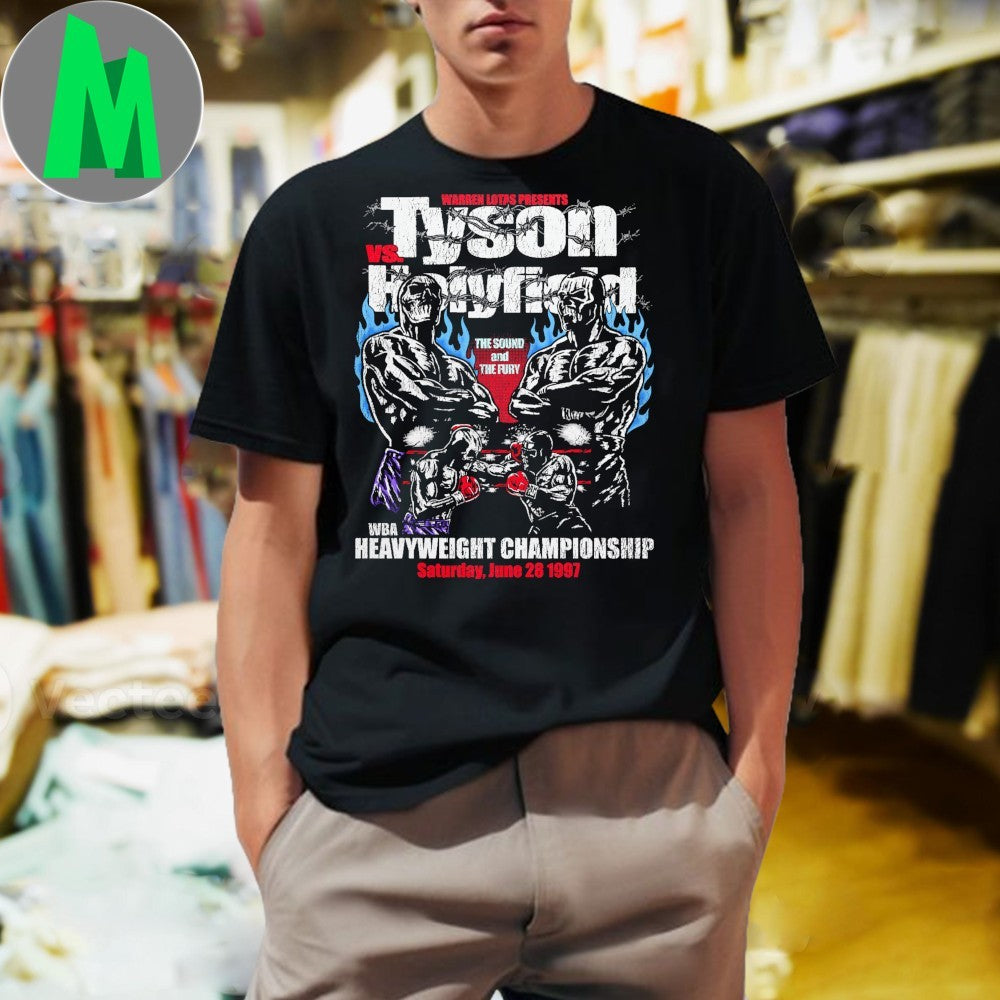 Original Tyson vs Holyfield Boxing Match Graphic Warren Lotas Fight Night Shirt