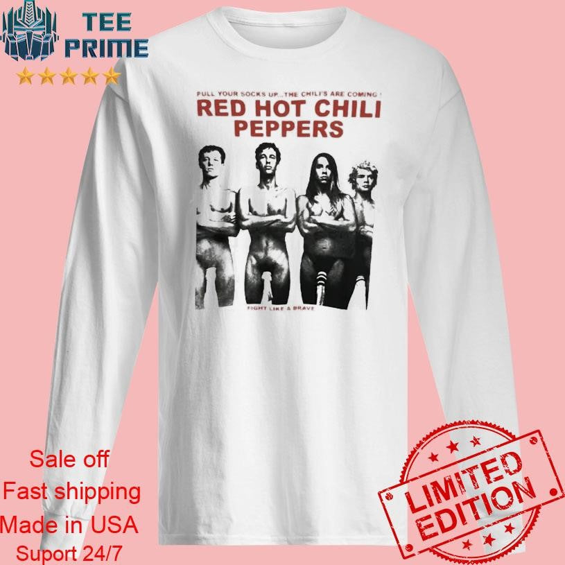 Original Vintage Red Hot Chili Peppers Fight Like A Brave Socks Photo Shirt